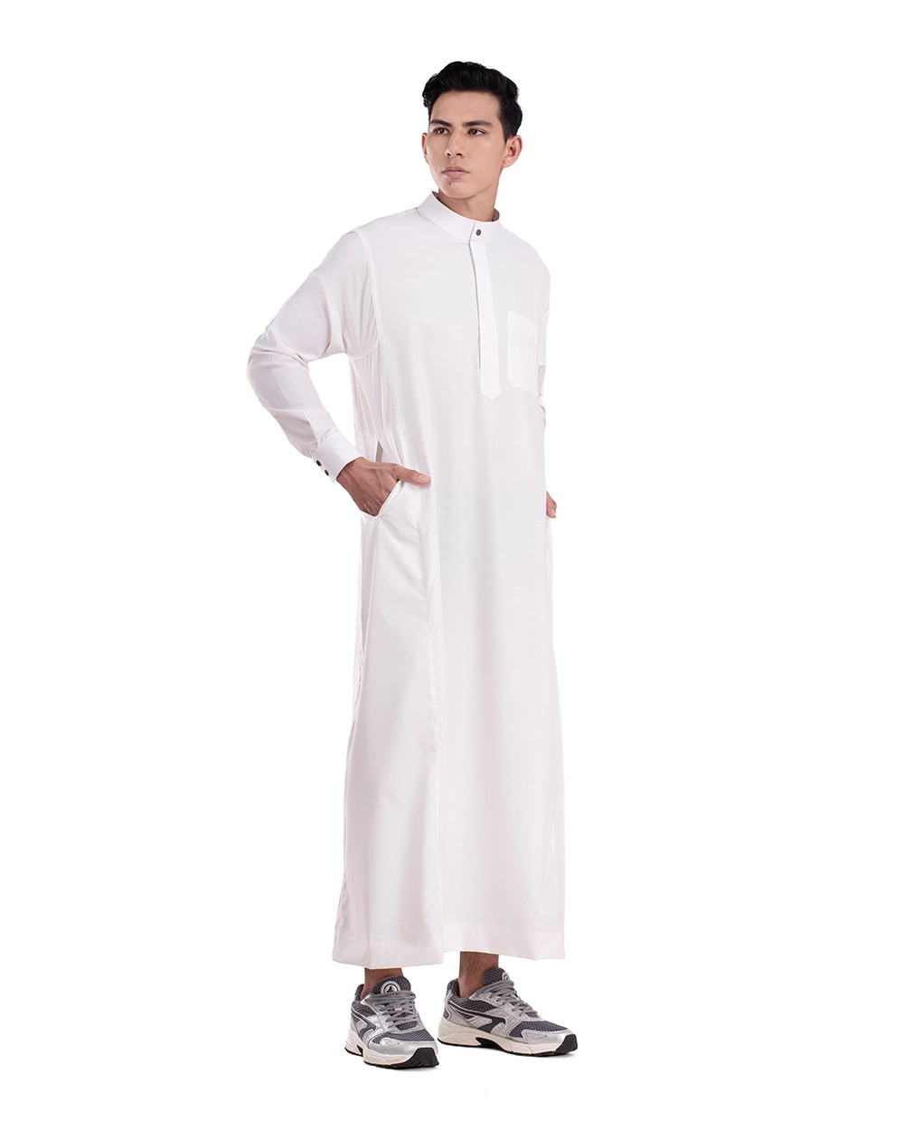 Elquds Thobe Black dan Broken White