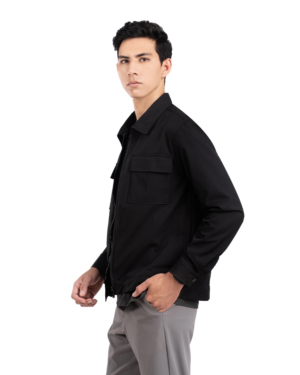 Uthman 3.0 Utility Stretch Jacket Light Grey, Black, dan Golden Brown