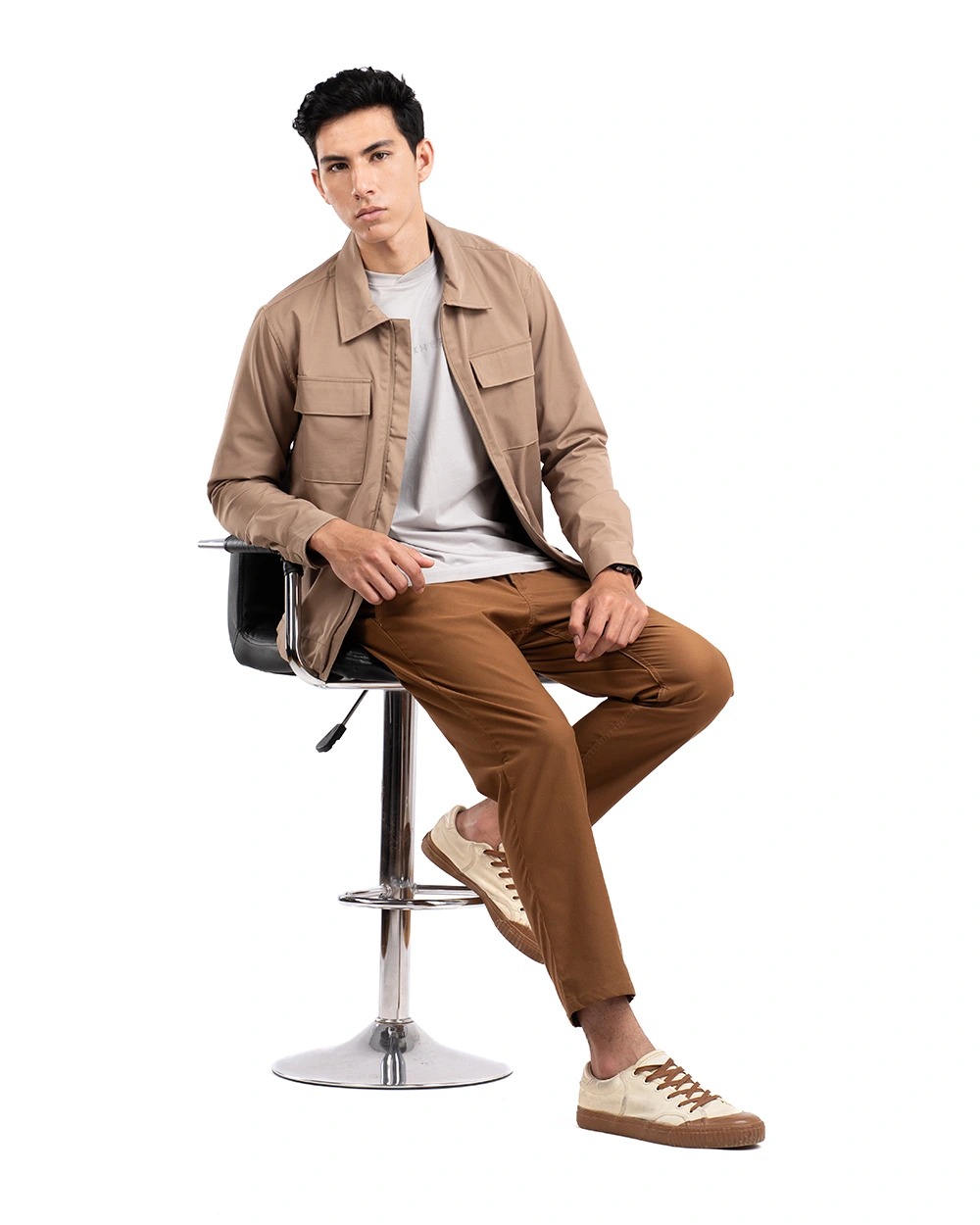 Uthman 3.0 Utility Stretch Jacket Light Grey, Black, dan Golden Brown