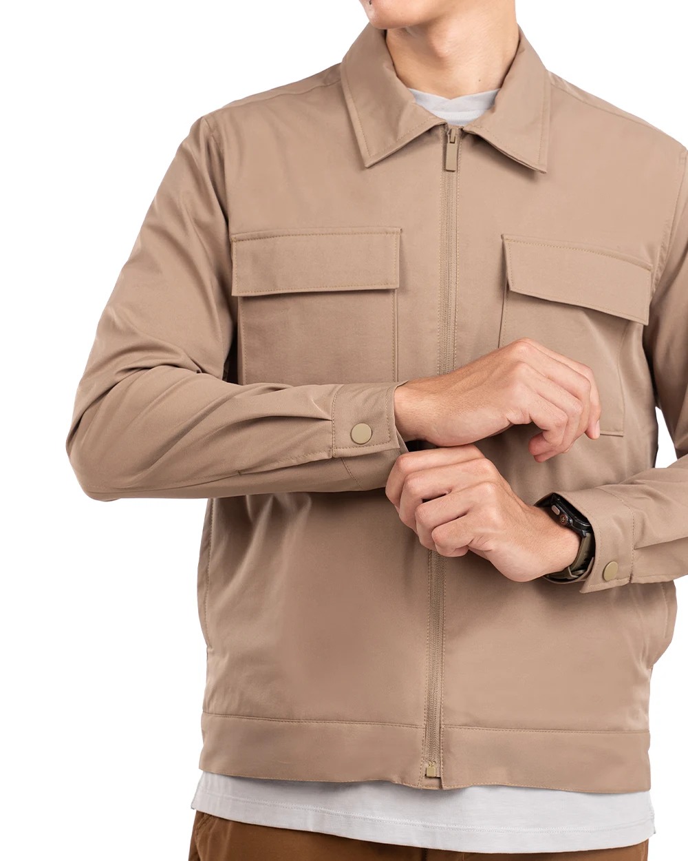 Uthman 3.0 Utility Stretch Jacket Light Grey, Black, dan Golden Brown