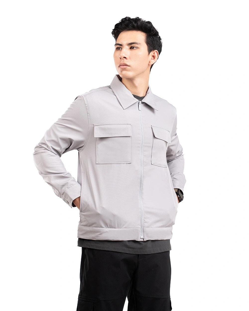Uthman 3.0 Utility Stretch Jacket Light Grey, Black, dan Golden Brown