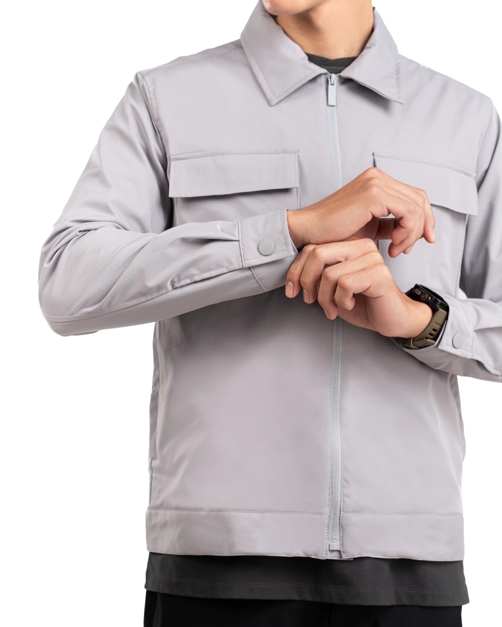 Uthman 3.0 Utility Stretch Jacket Light Grey, Black, dan Golden Brown