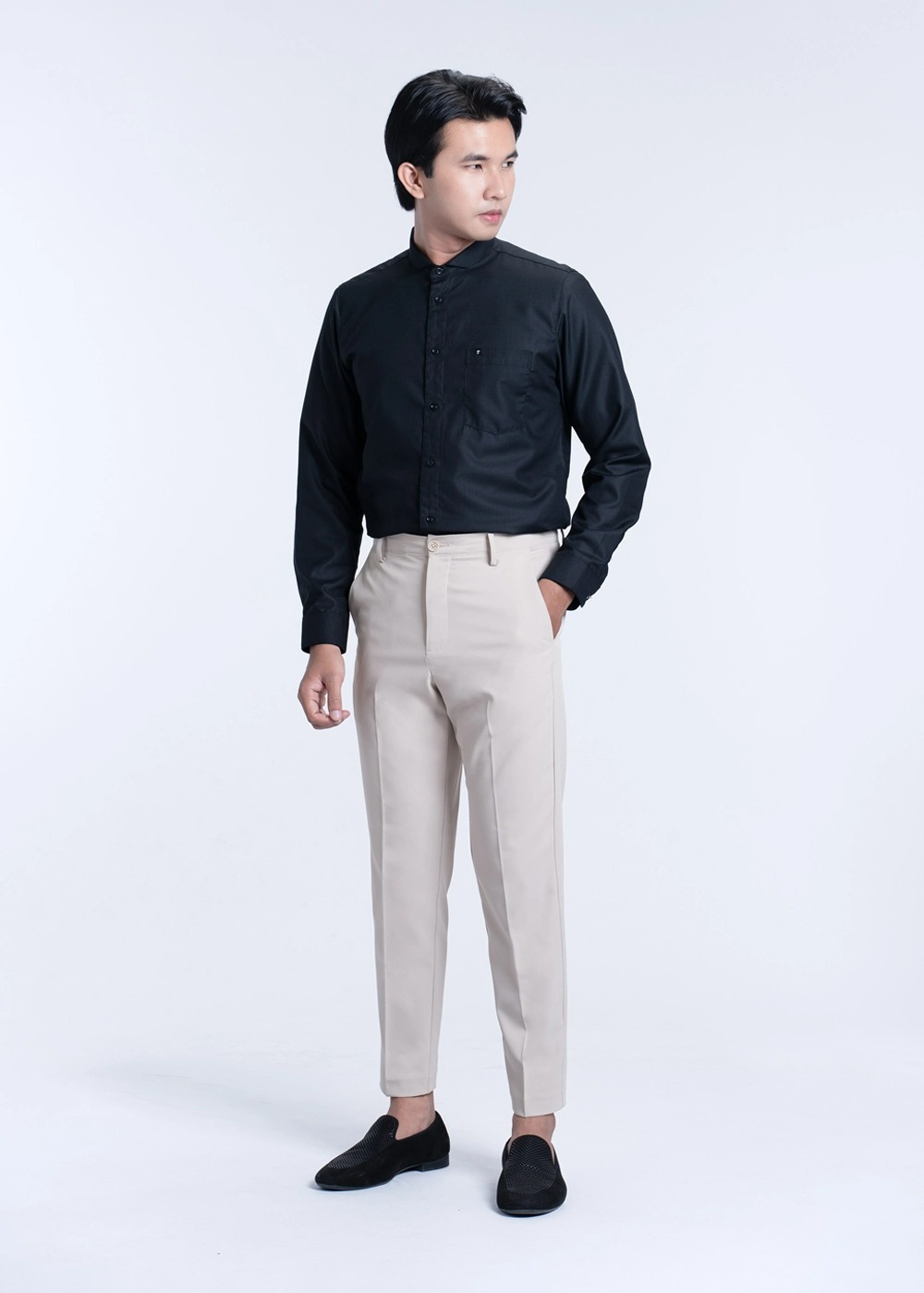 Celana Ankle Pants Pria Fadkhera Maaz Dark Khaki, Sand, Dark Grey, Black, dan Grey