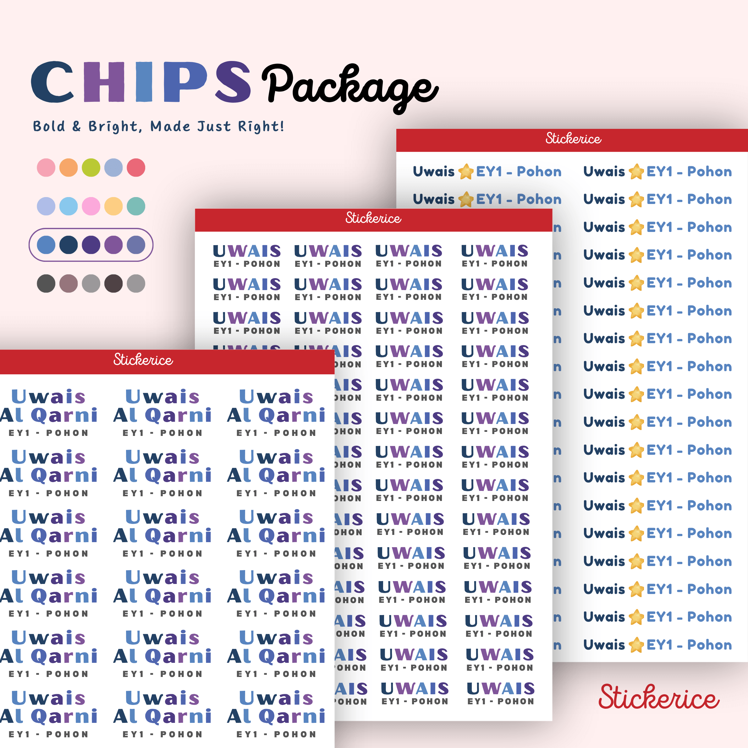 [1 PAKET ISI 3] CHIPS Package - Label Stickers