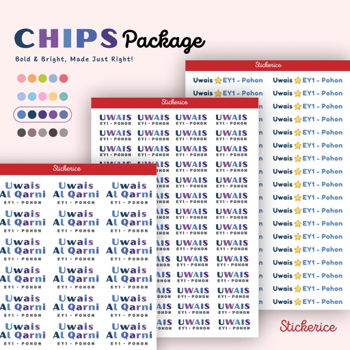 Chips Package New School Term Label Stickers