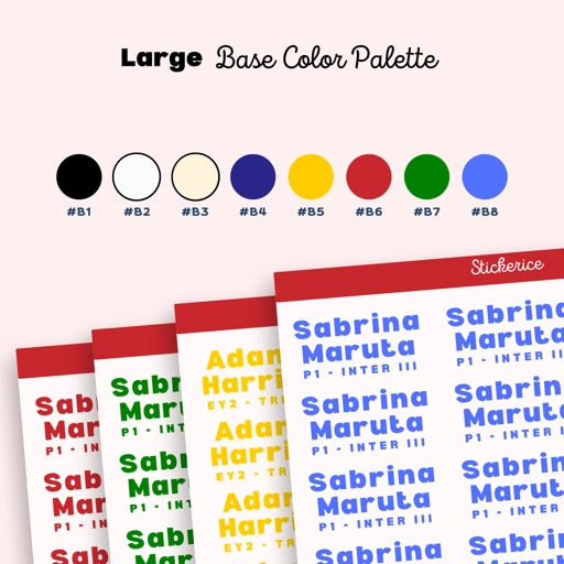 LARGE Basic Color Name and Class Label Stickers