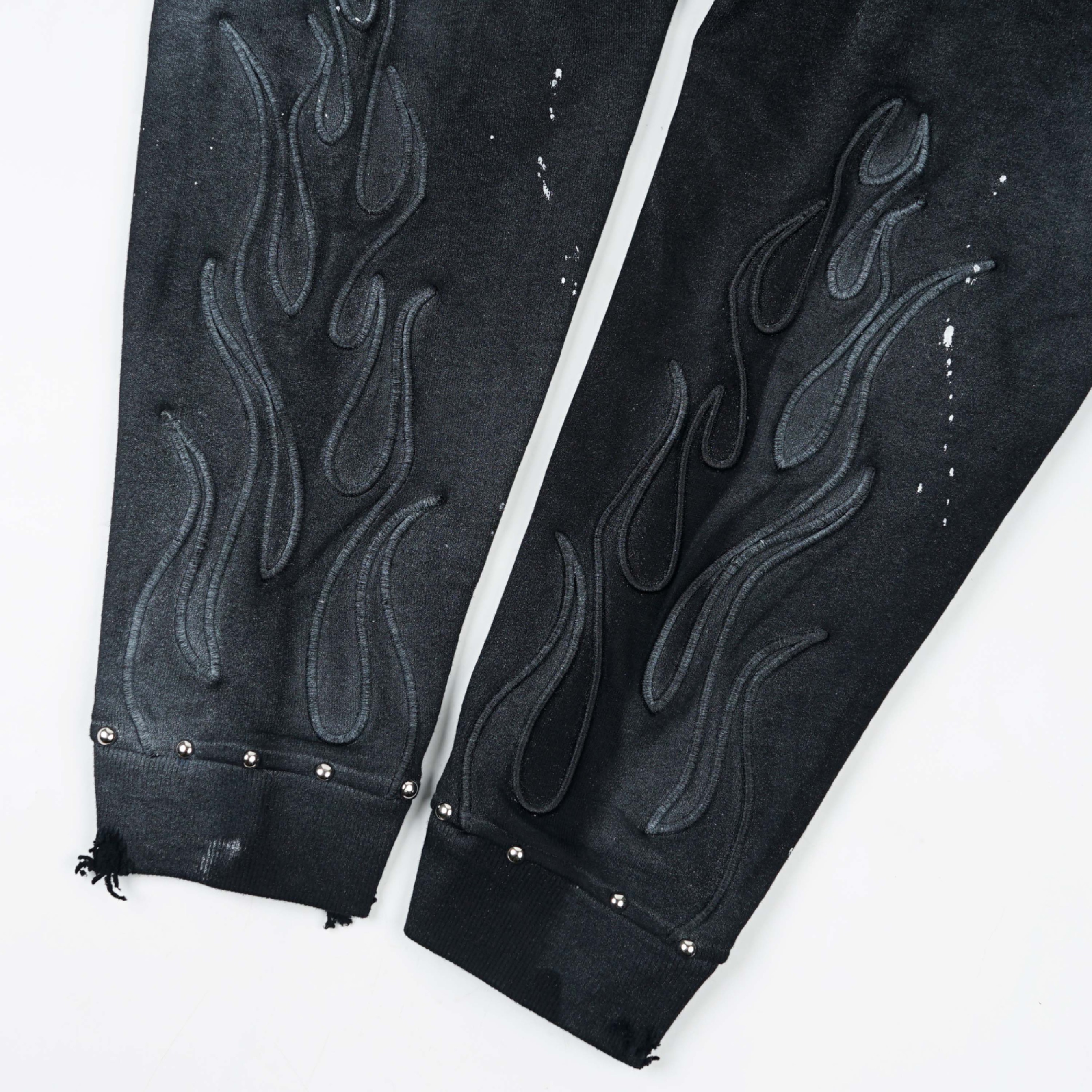  VERSANUE - INFERNO BLACK  WASHING ZIP HOODIE 