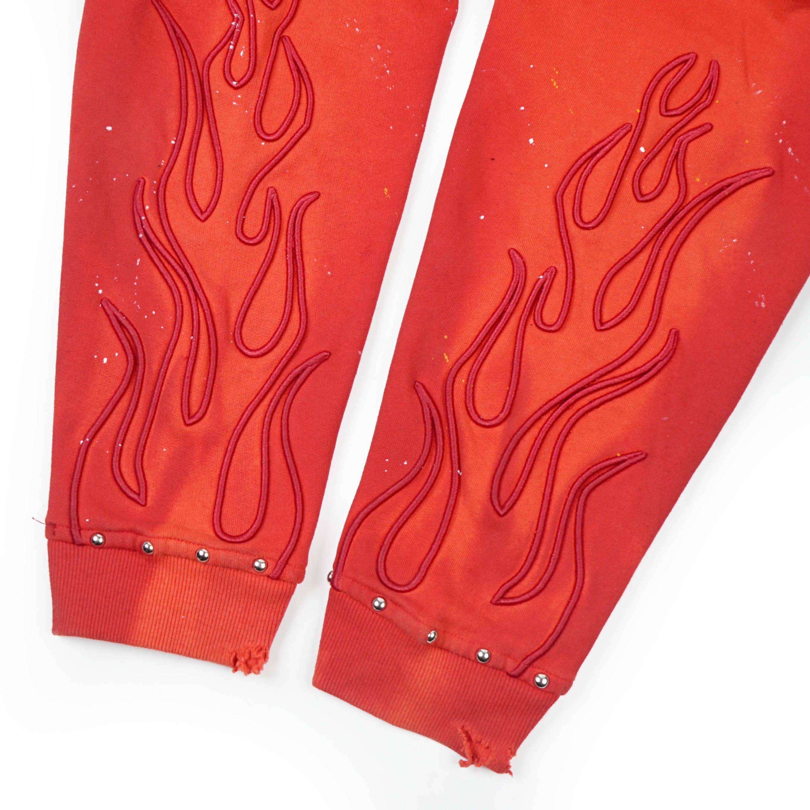 VERSANUE - INFERNO RED WASHING ZIP HOODIE 