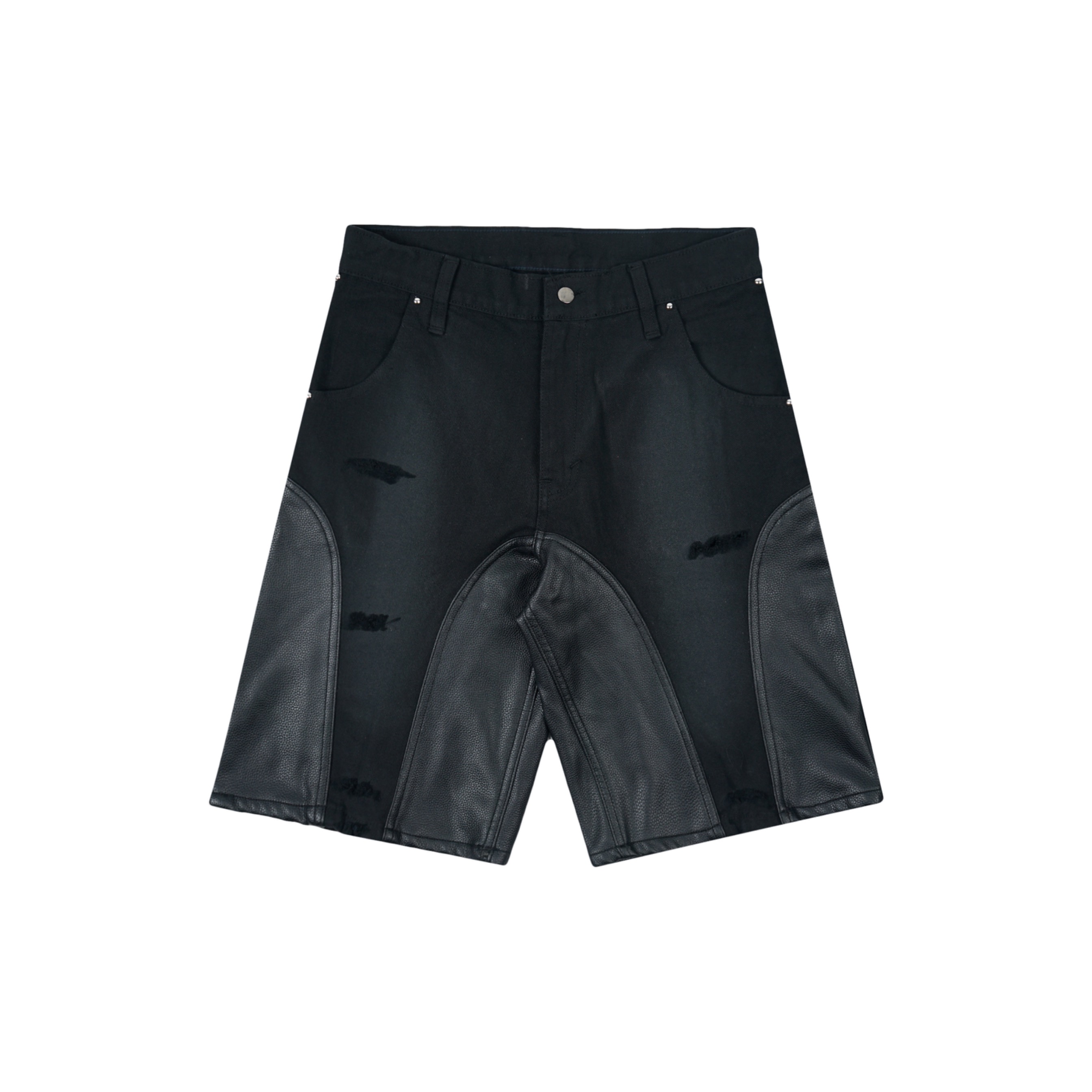 VERSANUE - JORTS DISTRESSED BLACK