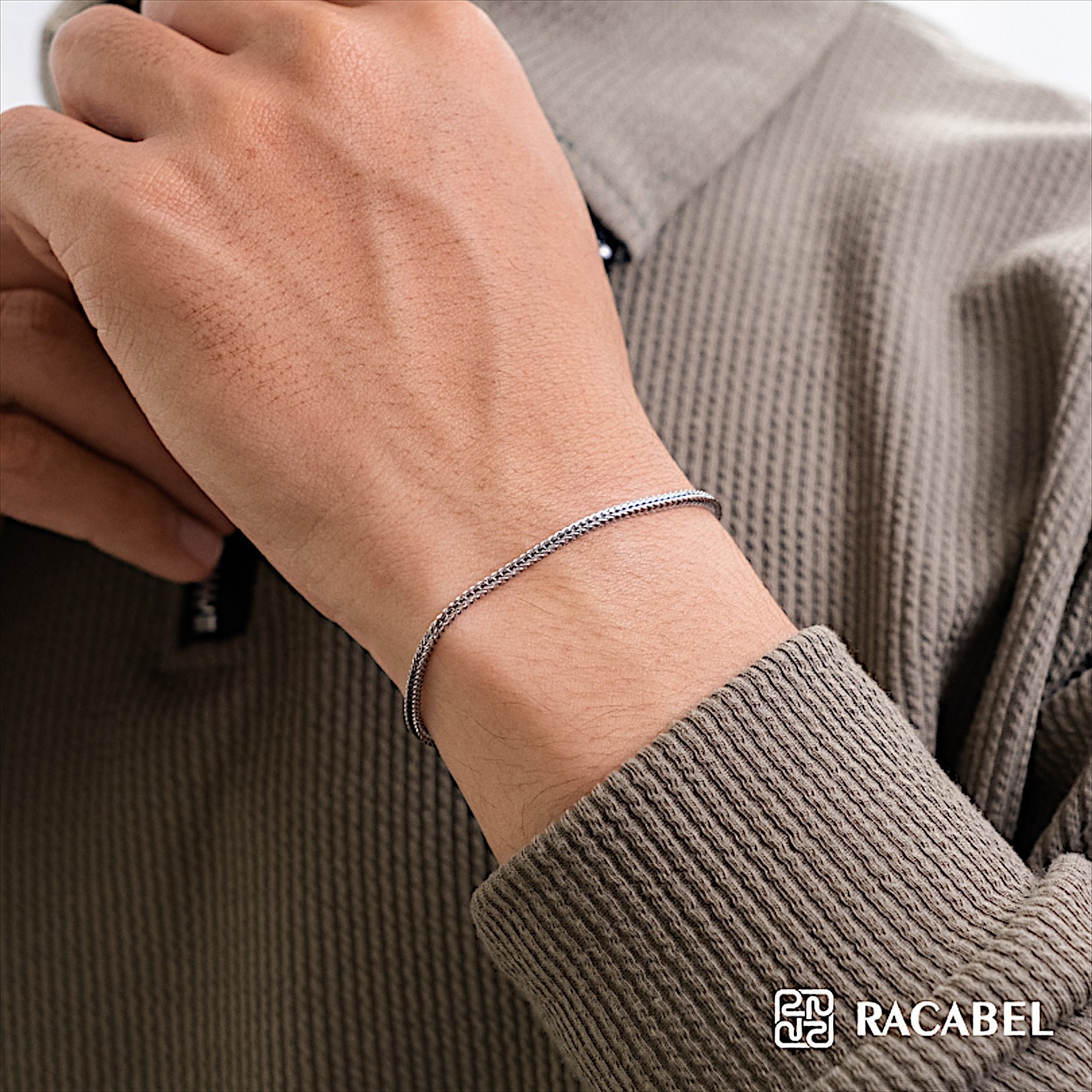 Racabel Aeris Bracelet Unisex - Gelang Silver Pria - Wanita Titanium Steel Anti Karat