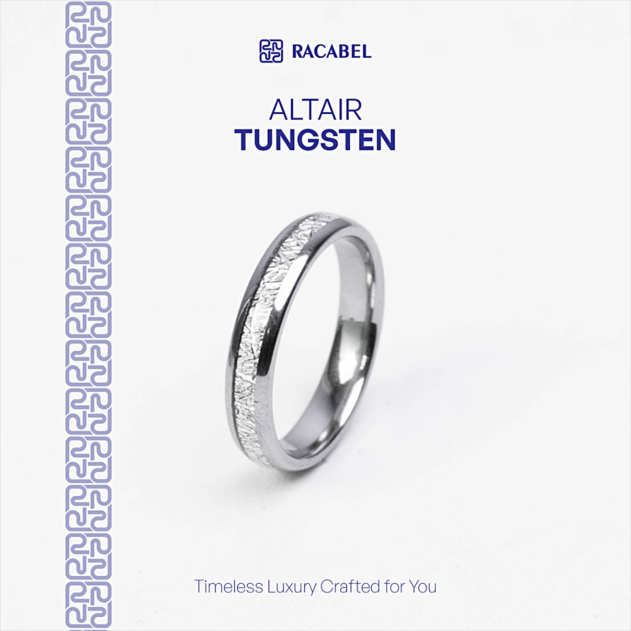 Racabel Altair Ring - Cincin Tungsten Pria Wanita Silver Anti Karat