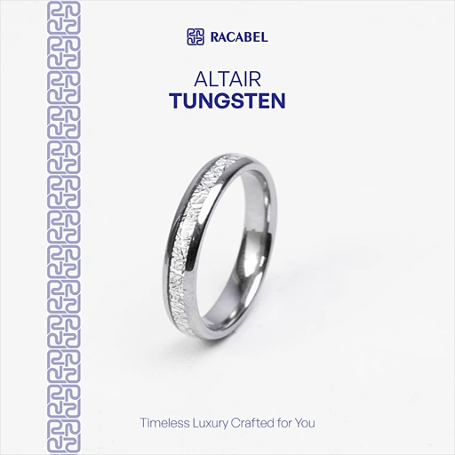 Racabel Altair Ring - Cincin Tungsten Pria Wanita Silver Anti Karat