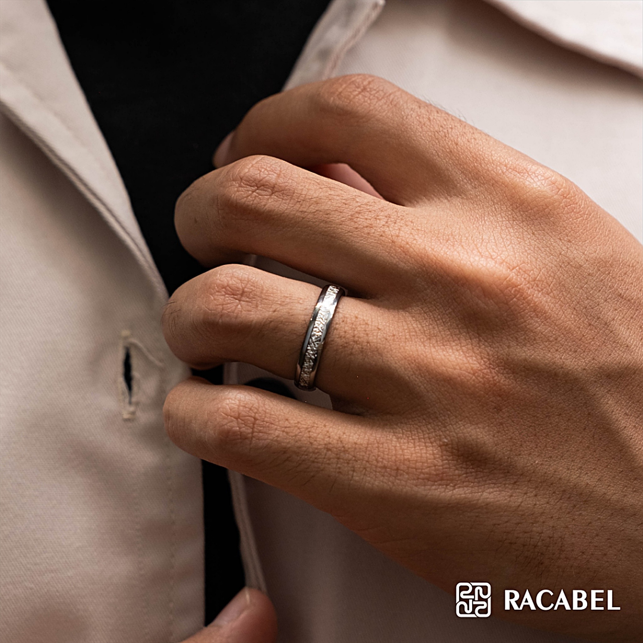 Racabel Altair Ring - Cincin Tungsten Pria Wanita Silver Anti Karat