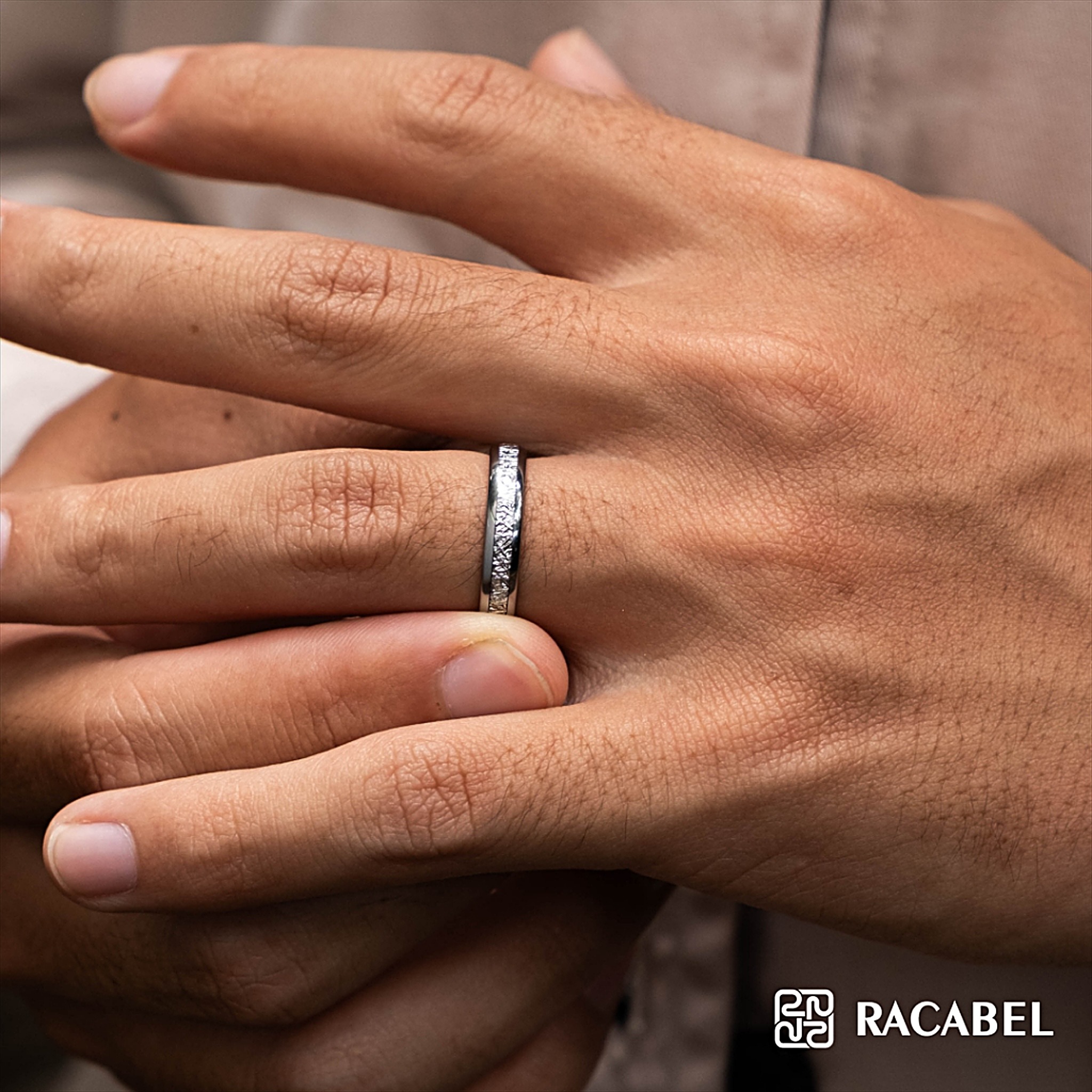 Racabel Altair Ring - Cincin Tungsten Pria Wanita Silver Anti Karat