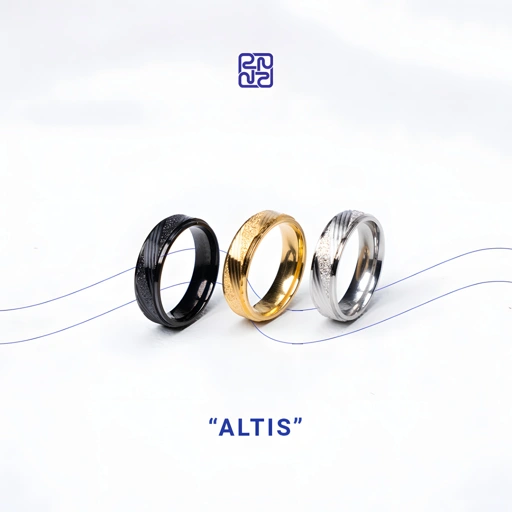 Racabel Altis Ring - Cincin Pria Wanita Titanium Anti Karat