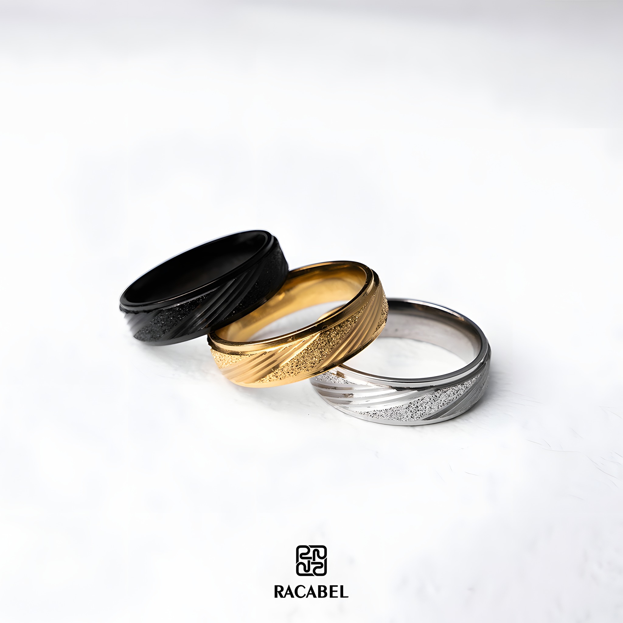 Racabel Altis Ring - Cincin Pria Wanita Titanium Anti Karat