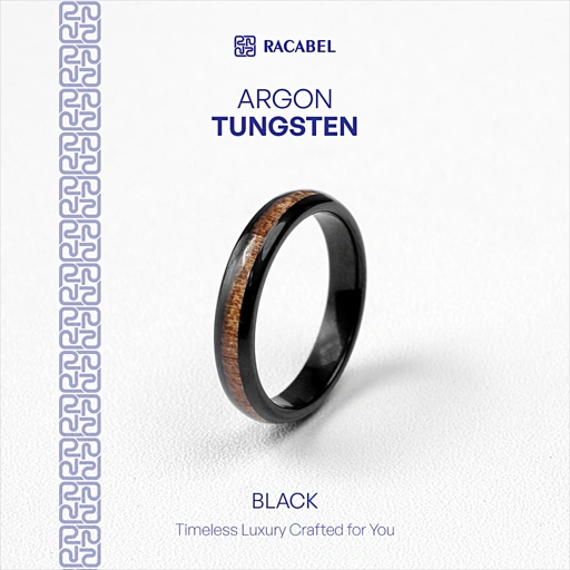 Racabel Argon Black Ring – Cincin Tungsten Pria Wanita Black Anti Karat