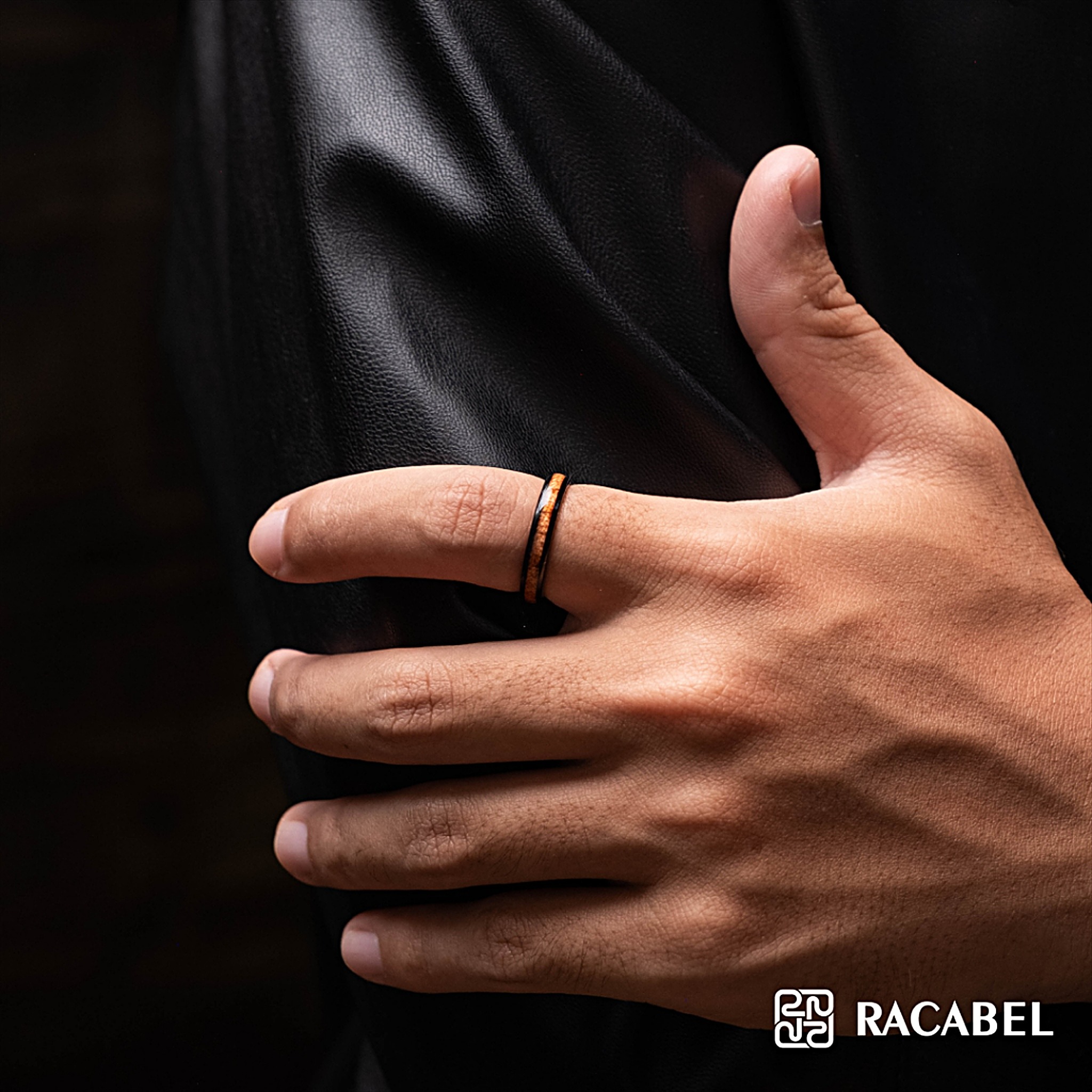 Racabel Argon Black Ring – Cincin Tungsten Pria Wanita Black Anti Karat