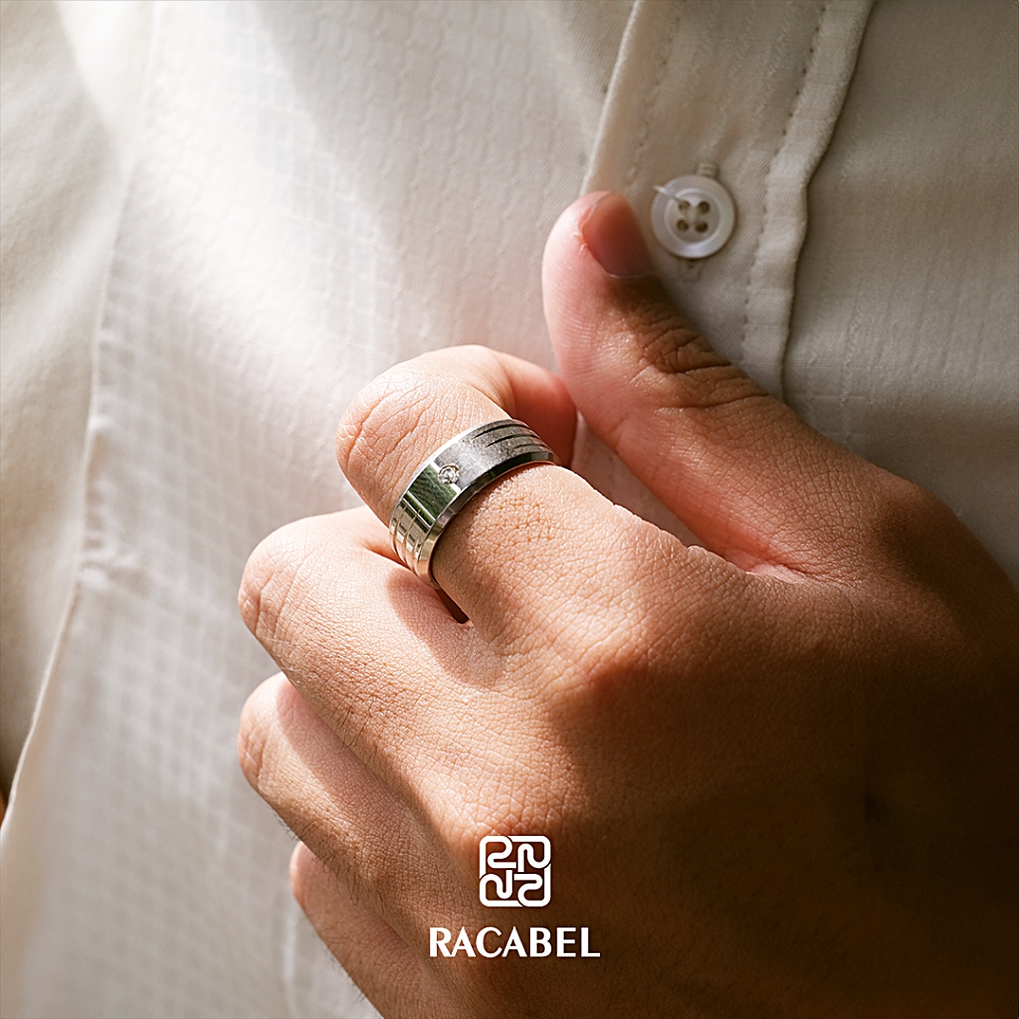 Racabel Astra Ring - Cincin Pria Wanita Titanium Anti Karat