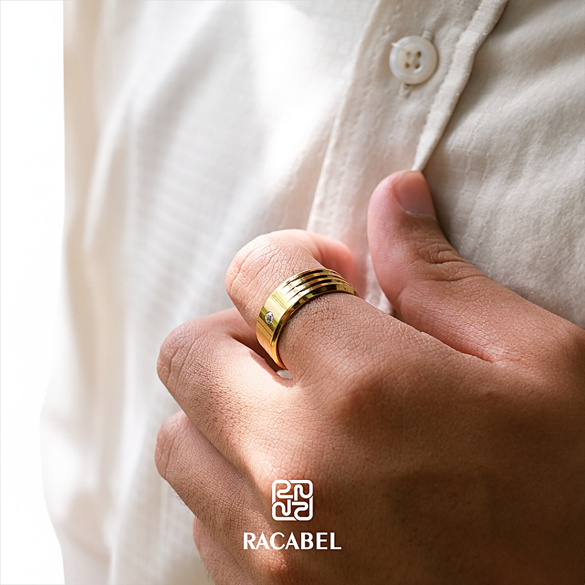Racabel Astra Ring - Cincin Pria Wanita Titanium Anti Karat