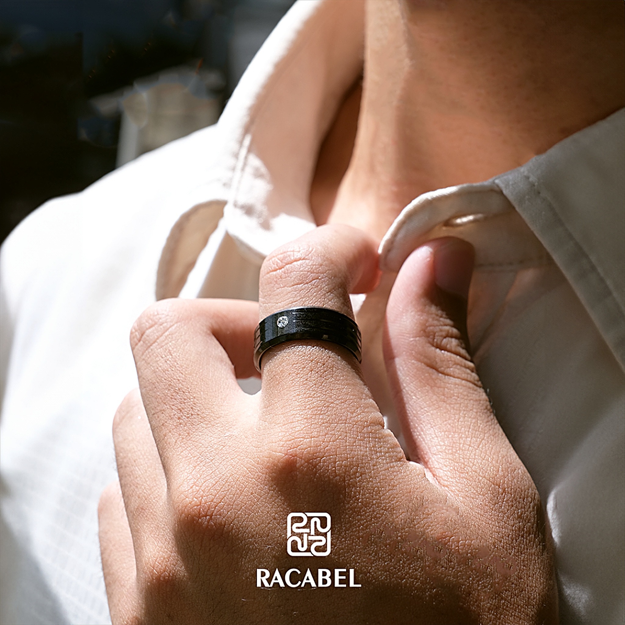 Racabel Astra Ring - Cincin Pria Wanita Titanium Anti Karat