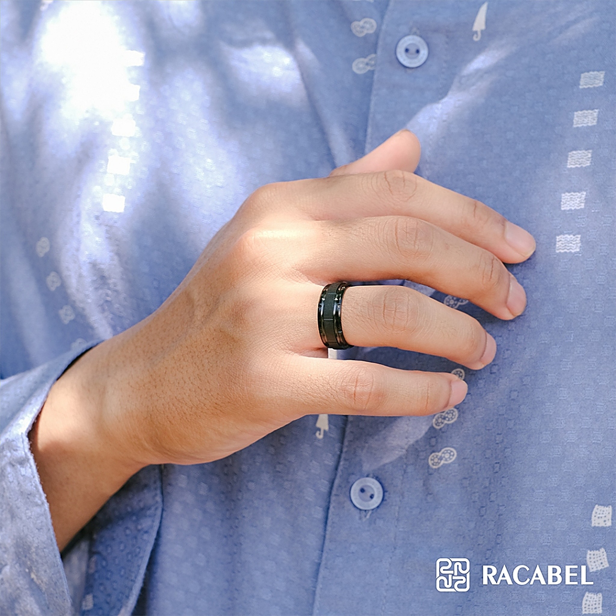 Racabel Aternus Ring - Cincin Pria Wanita Titanium Anti Karat
