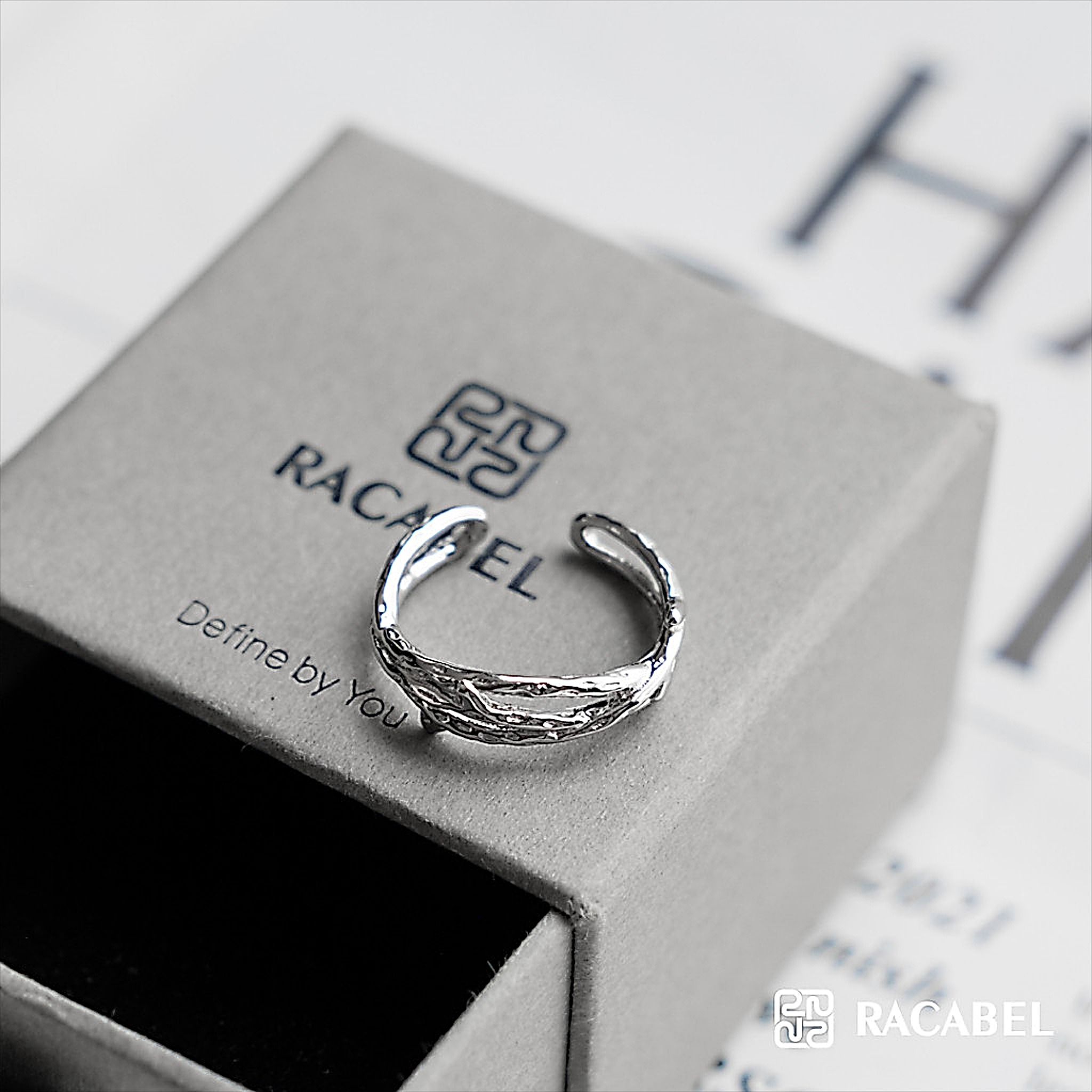 Racabel Aurelith Ring - Cincin Pria Wanita Sterling Silver 925 Anti Karat