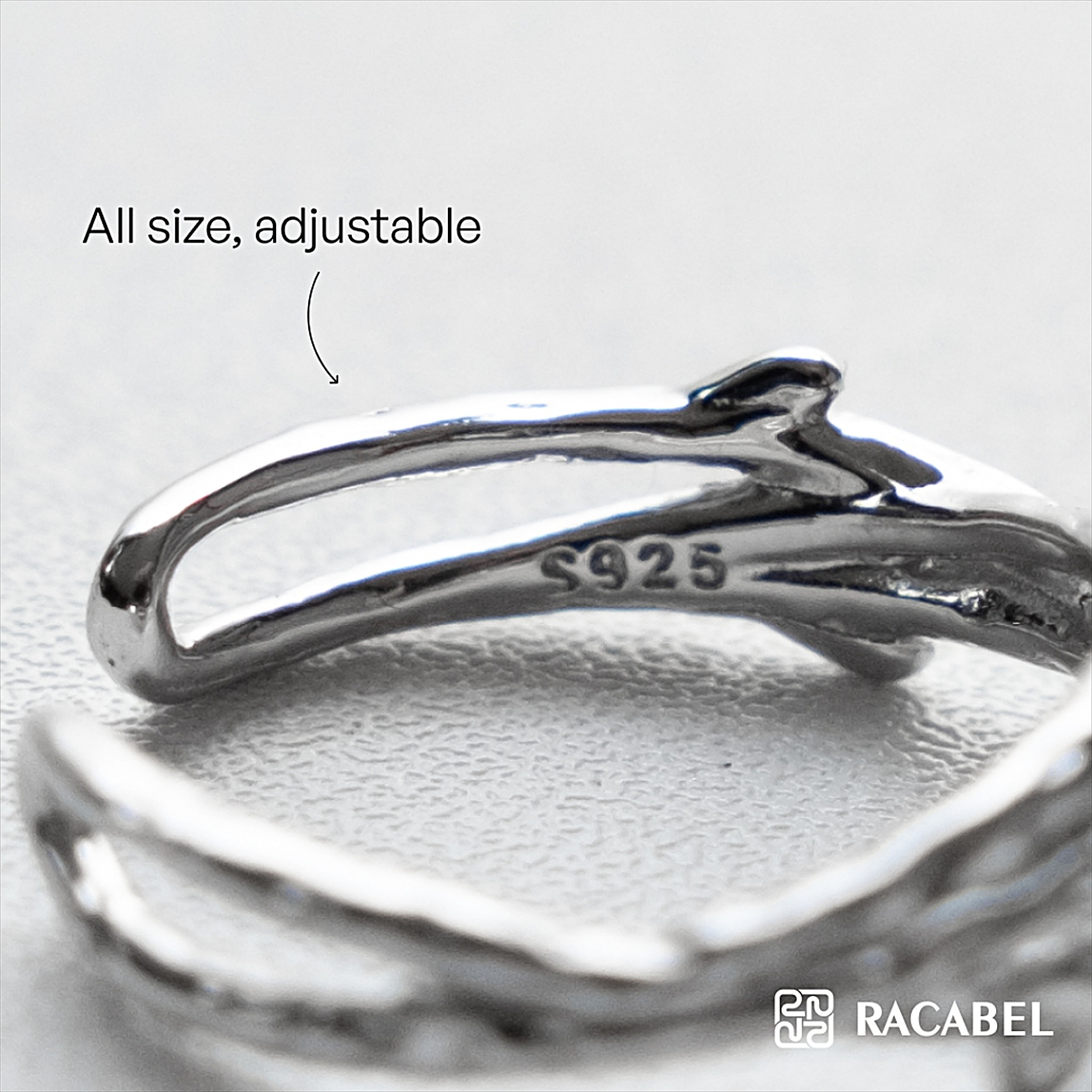 Racabel Aurelith Ring - Cincin Pria Wanita Sterling Silver 925 Anti Karat