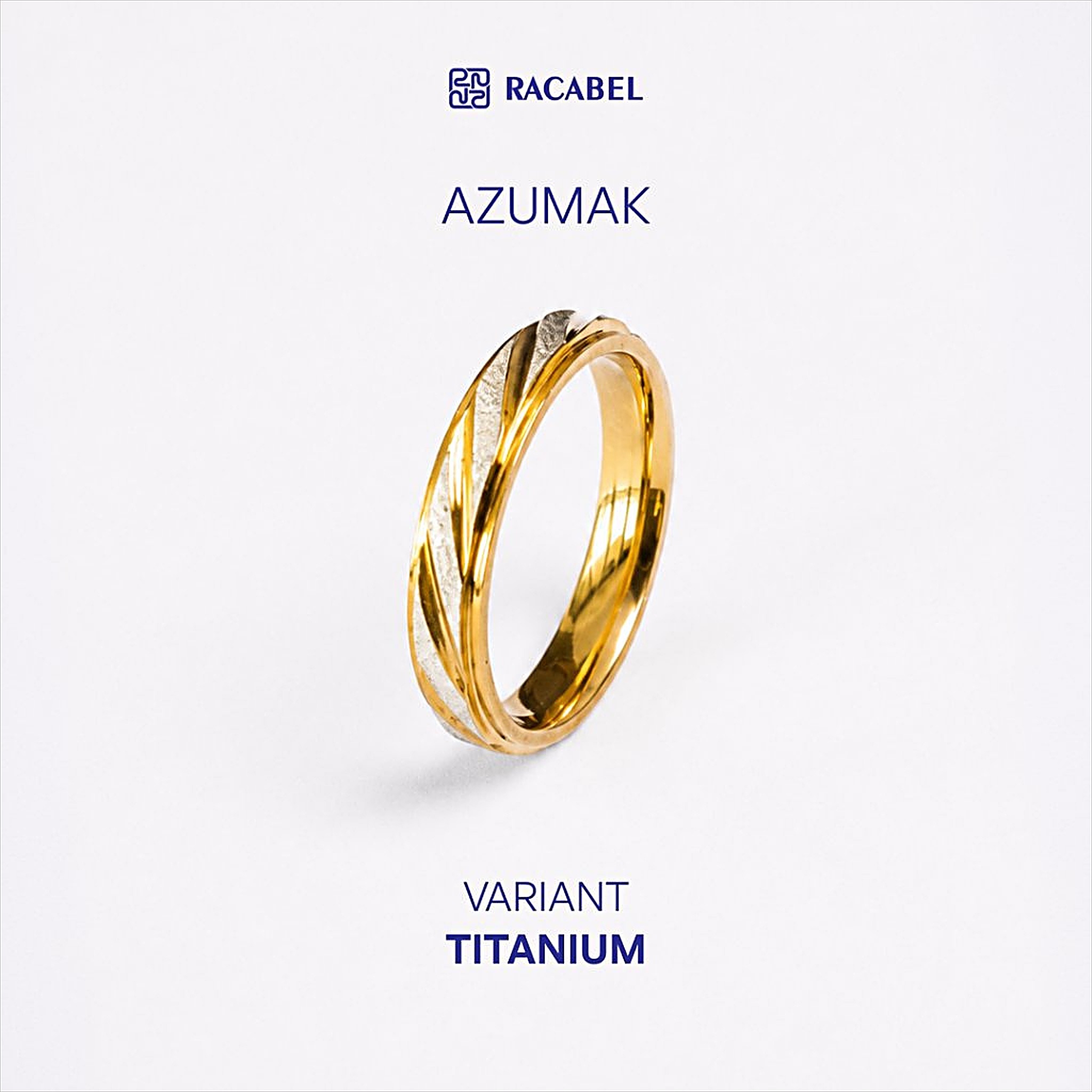 Racabel Azumak Ring - Cincin Pria Wanita Titanium Anti Karat