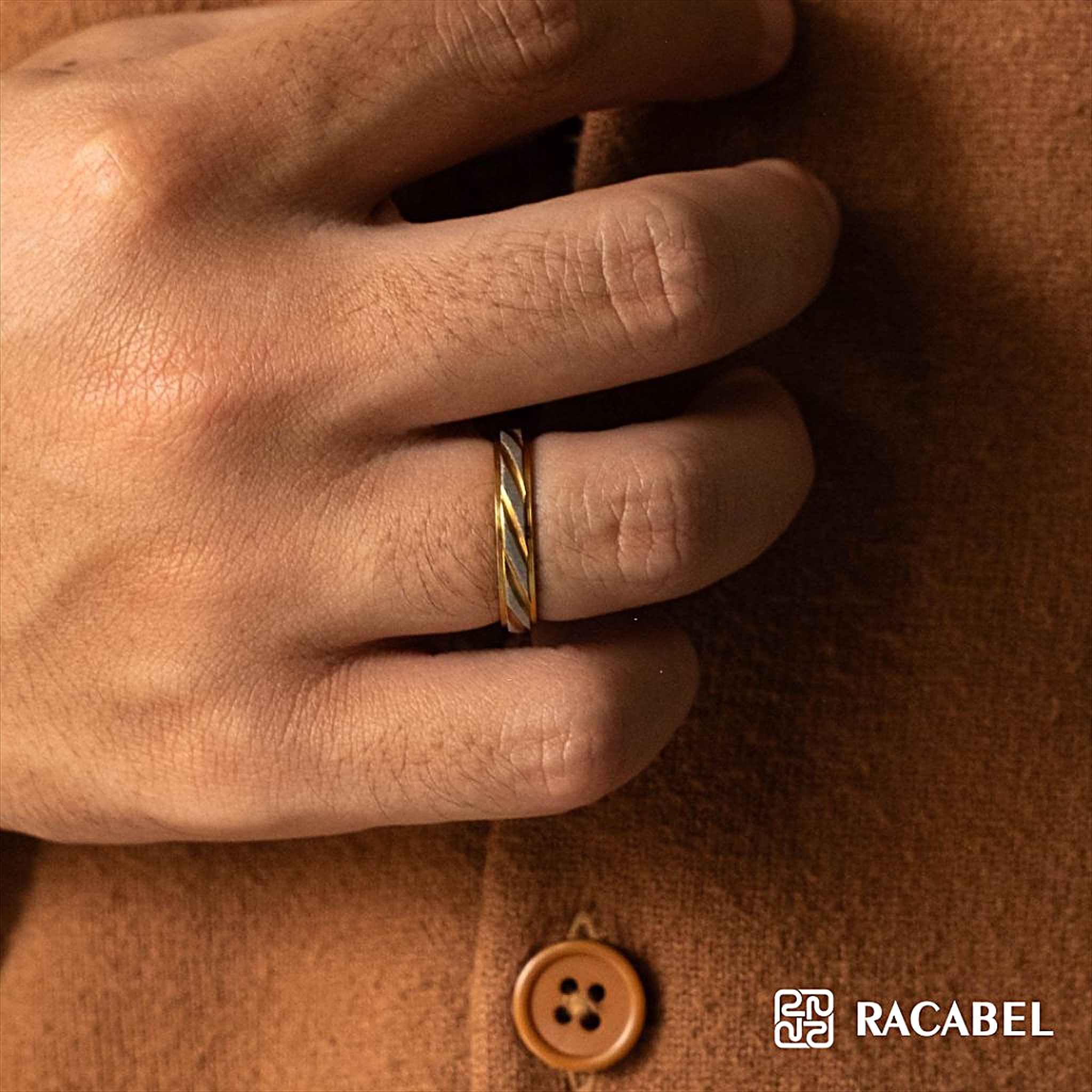 Racabel Azumak Ring - Cincin Pria Wanita Titanium Anti Karat
