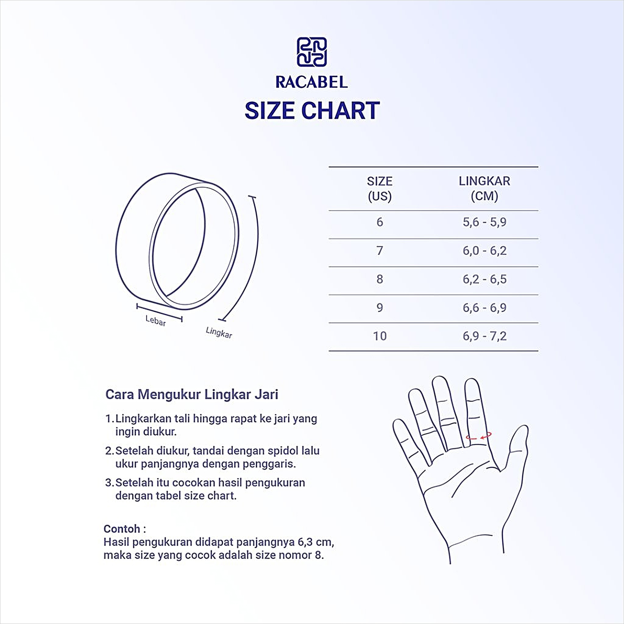 Racabel Azumak Ring - Cincin Pria Wanita Titanium Anti Karat
