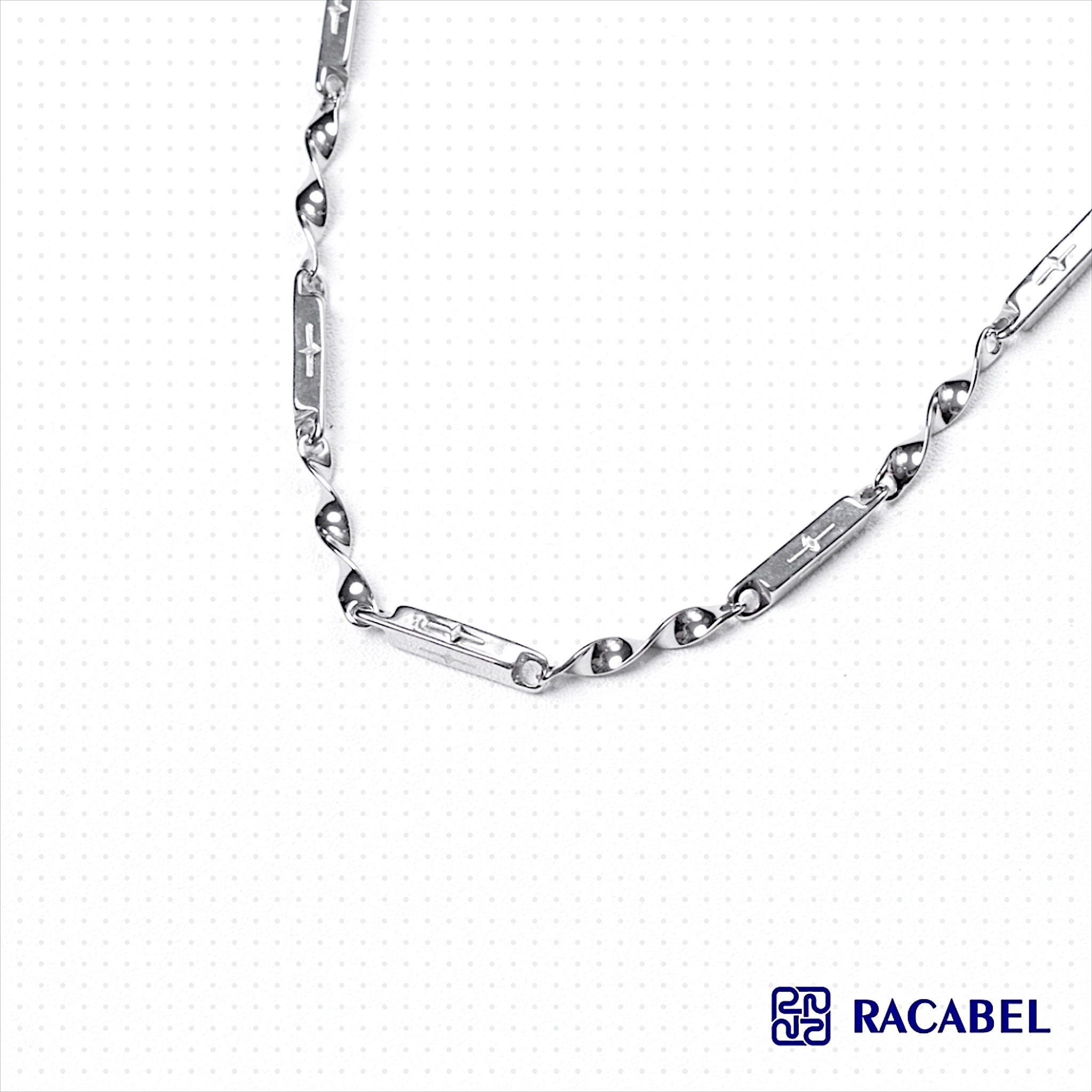 Racabel Caelen Necklace Unisex - Kalung Silver Titanium Steel Anti Karat Pria - Wanita