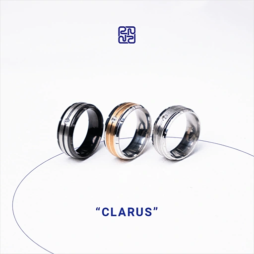 Racabel Clarus Ring - Cincin Pria Wanita Titanium Anti Karat