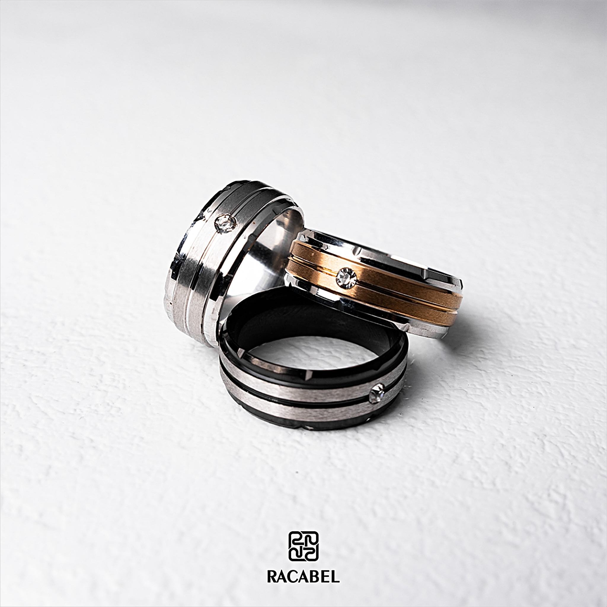 Racabel Clarus Ring - Cincin Pria Wanita Titanium Anti Karat