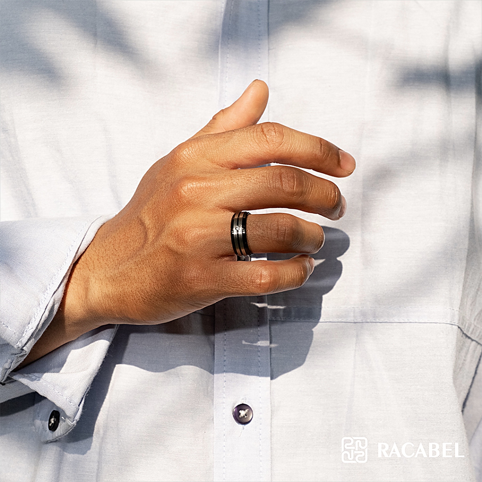 Racabel Clarus Ring - Cincin Pria Wanita Titanium Anti Karat