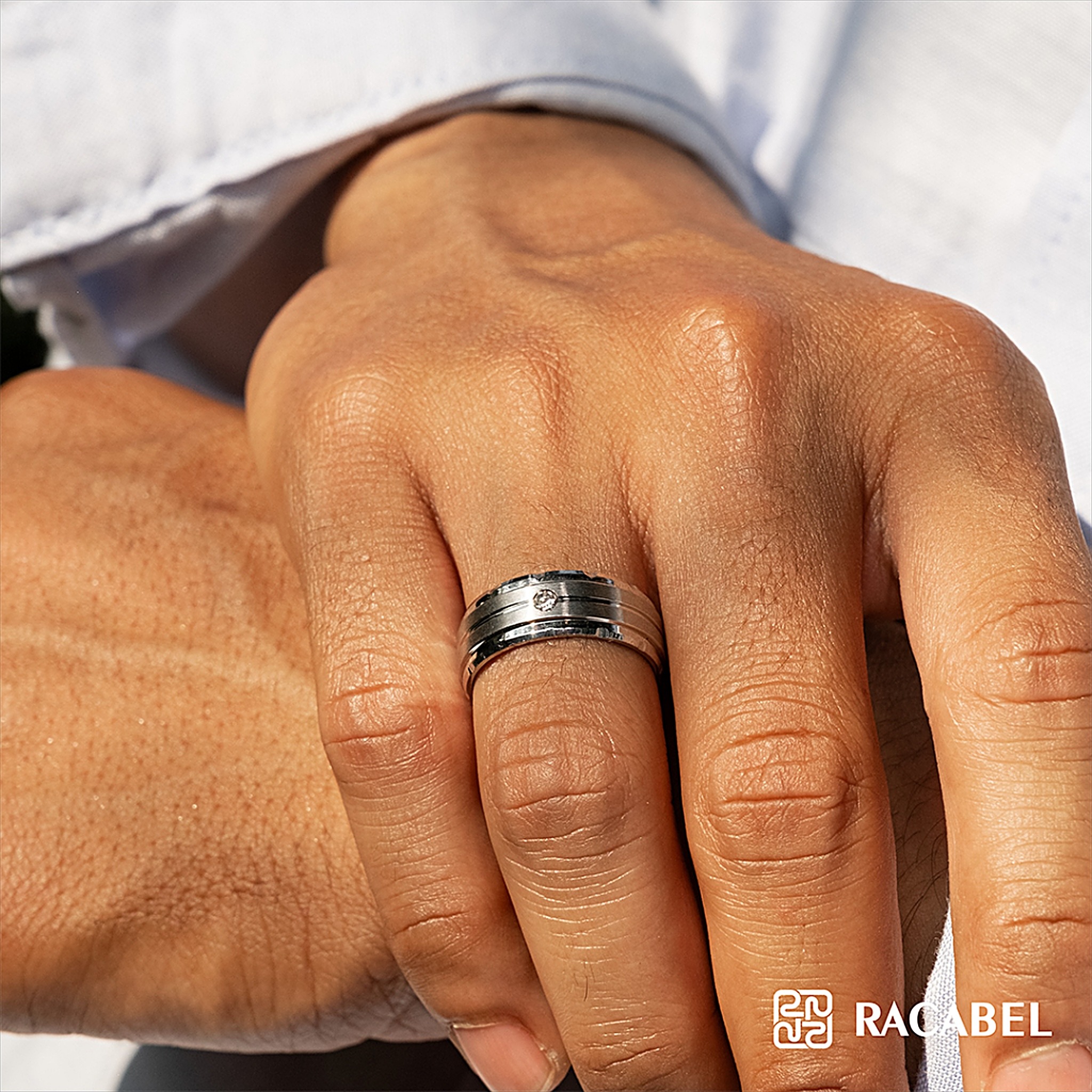 Racabel Clarus Ring - Cincin Pria Wanita Titanium Anti Karat