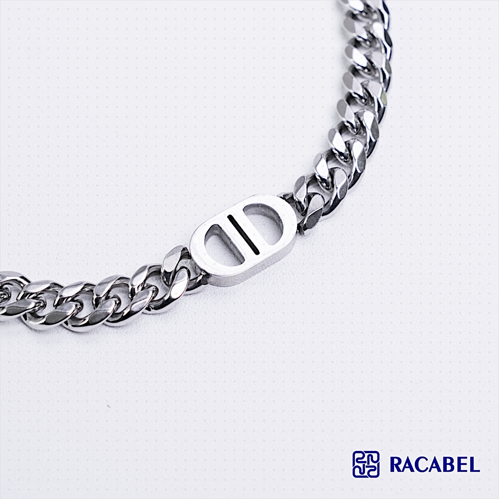 Racabel Deux Necklace - Kalung Rantai Silver Titanium Anti Karat Pria