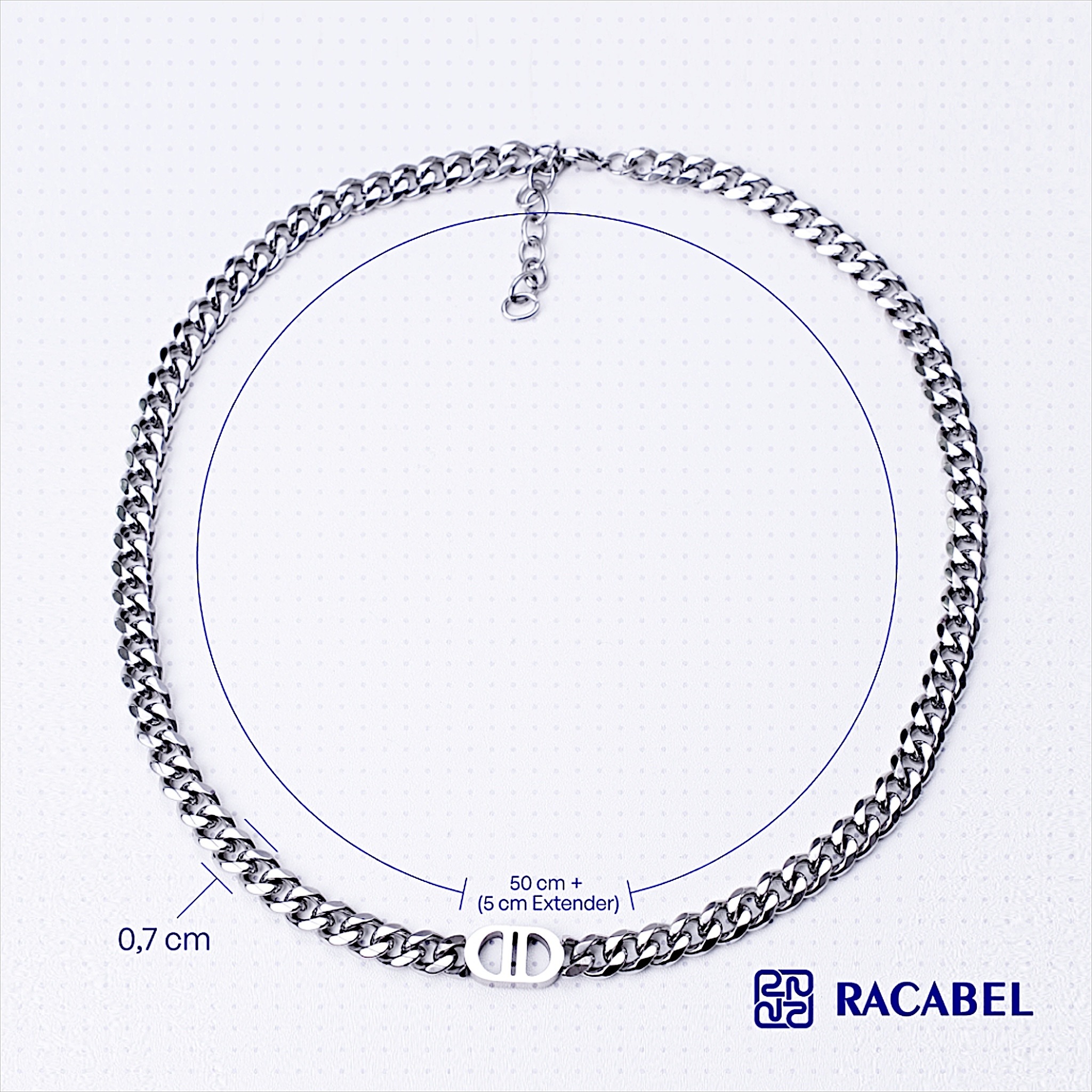 Racabel Deux Necklace - Kalung Rantai Silver Titanium Anti Karat Pria
