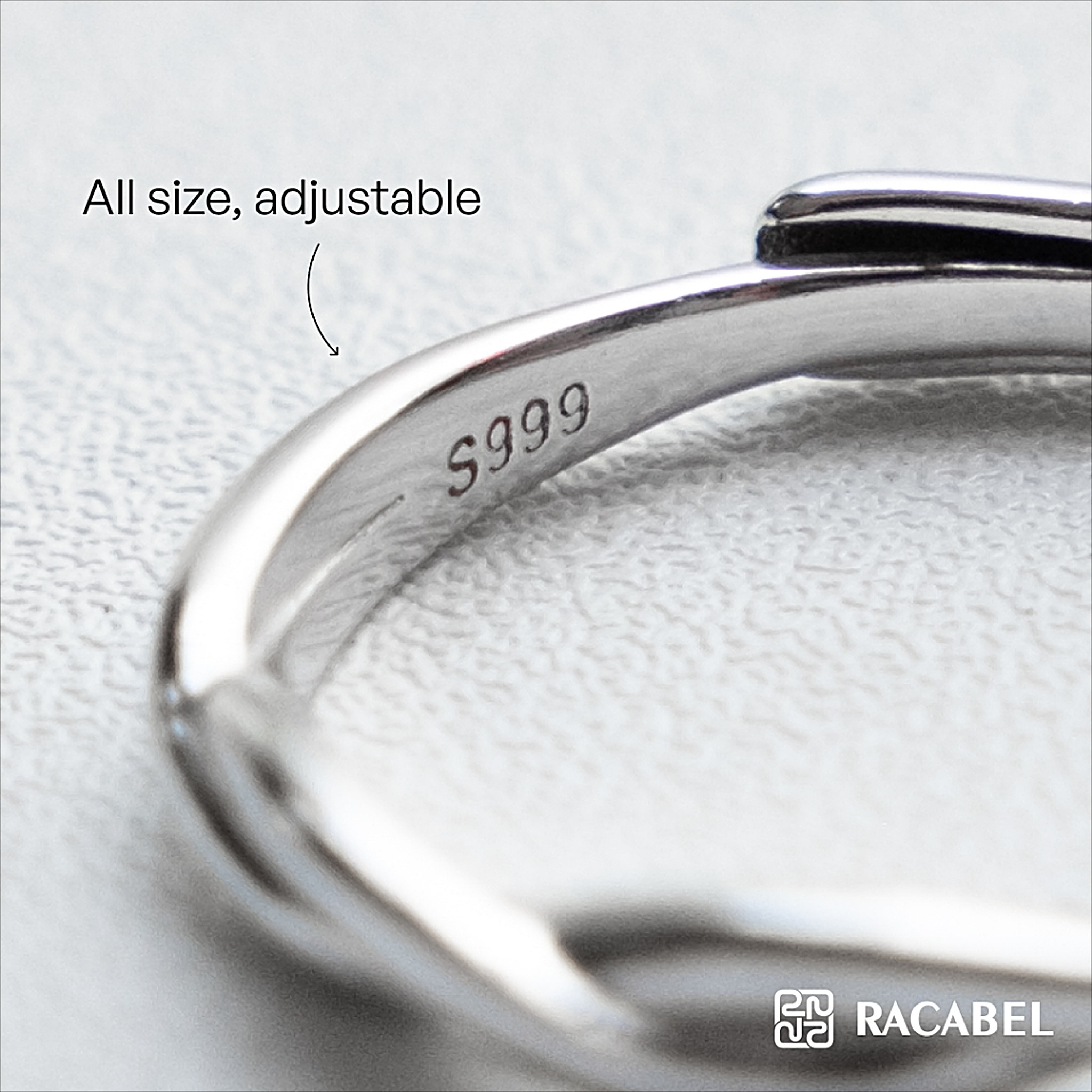 Racabel Elyze Ring - Cincin Pria Wanita Perak Asli Silver 999 Anti Karat