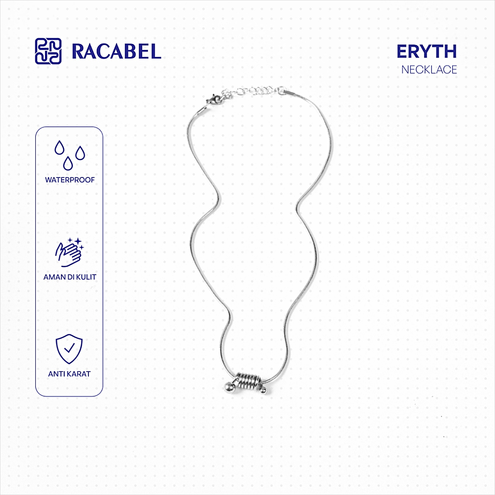 Racabel Eryth Necklace - Kalung Rantai Silver Titanium Anti Karat Pria