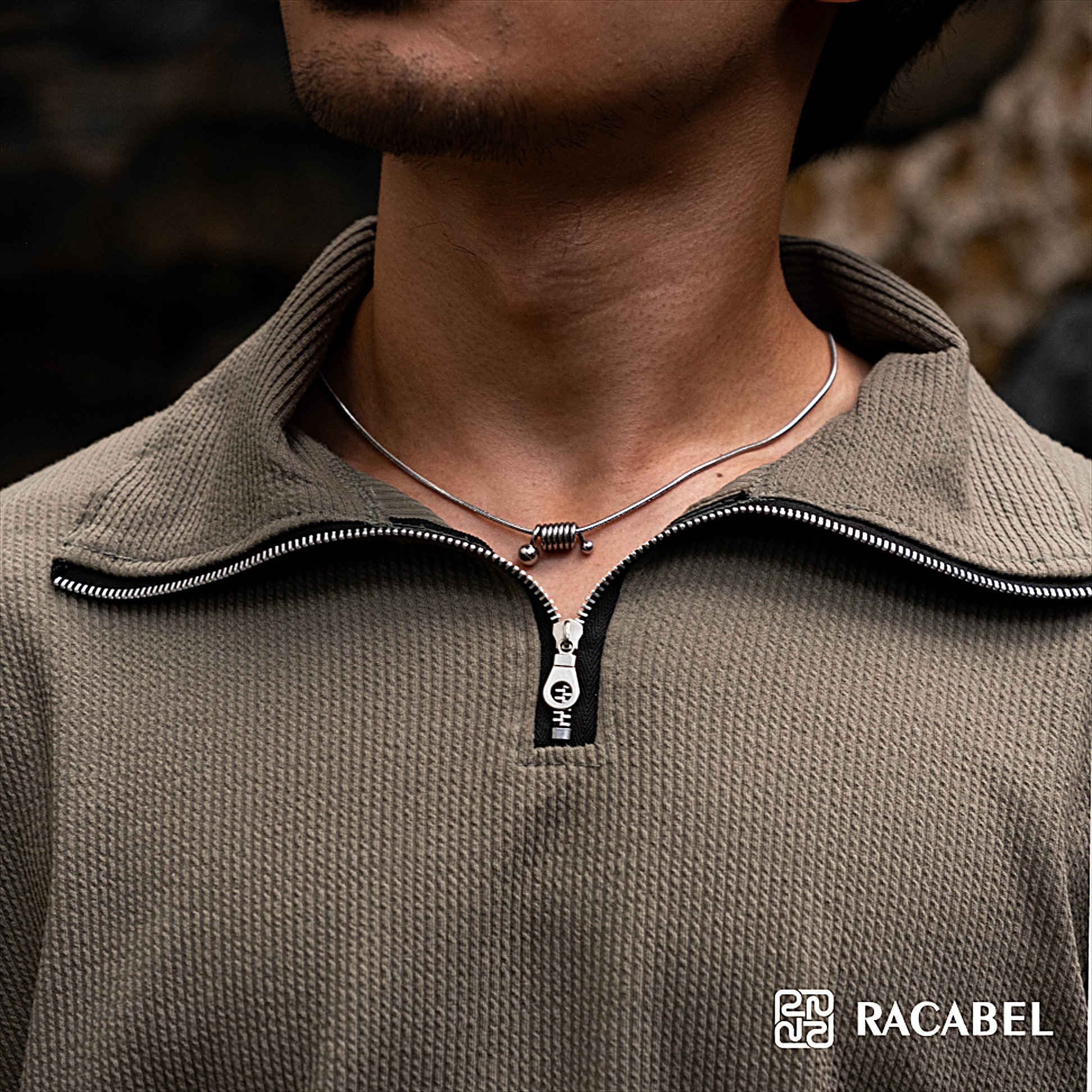 Racabel Eryth Necklace - Kalung Rantai Silver Titanium Anti Karat Pria