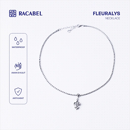 Racabel Fleuralys Necklace - Kalung Rantai Silver Titanium Anti Karat Pria