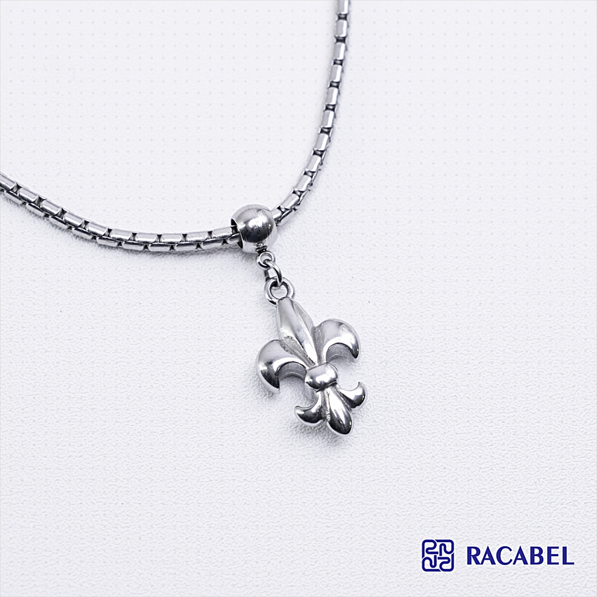 Racabel Fleuralys Necklace - Kalung Rantai Silver Titanium Anti Karat Pria
