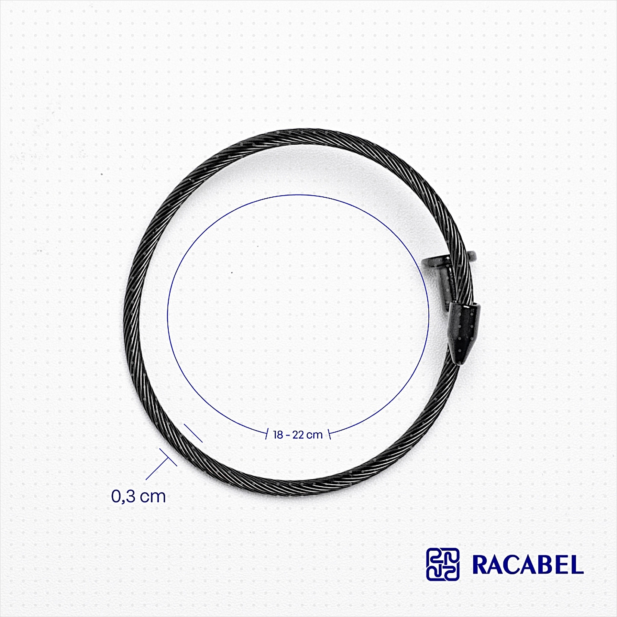 Racabel Forge Bracelet - Gelang Hitam Pria Stainless Steel Anti Karat