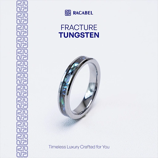 Racabel Fracture Ring - Cincin Tungsten Pria Wanita Silver Anti Karat