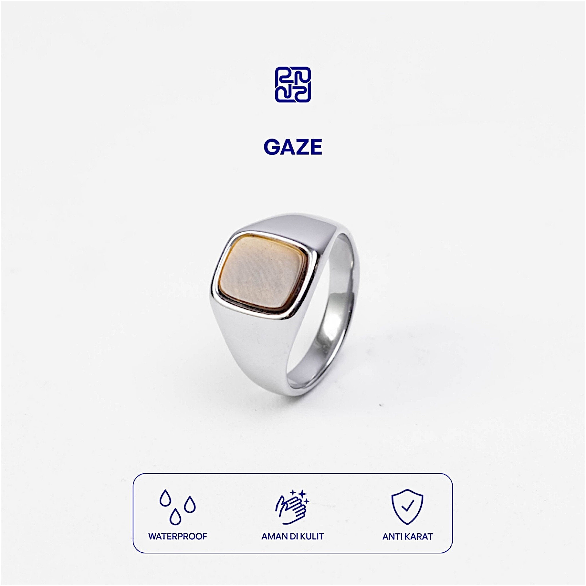 Racabel Gaze Ring - Cincin Pria Wanita Titanium Anti Karat