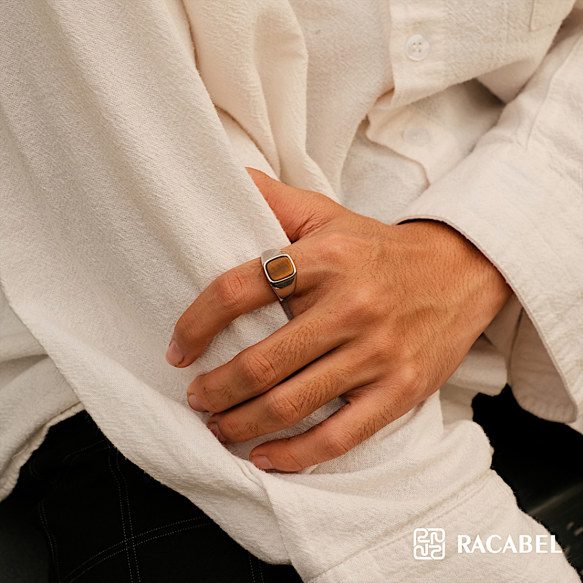 Racabel Gaze Ring - Cincin Pria Wanita Titanium Anti Karat