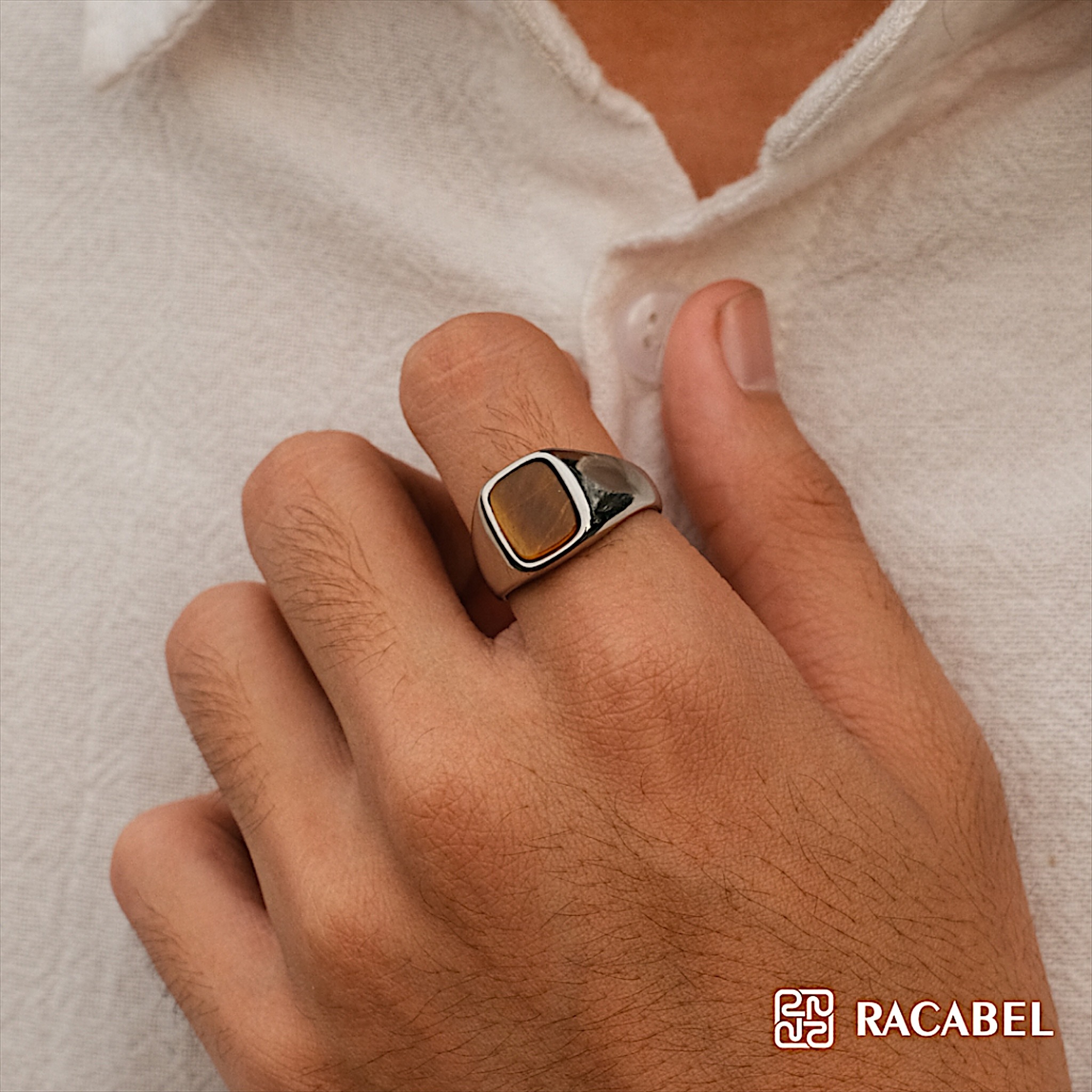 Racabel Gaze Ring - Cincin Pria Wanita Titanium Anti Karat