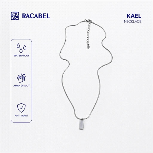 Racabel Kael Necklace - Kalung Silver Stainless steel Anti Karat Pria