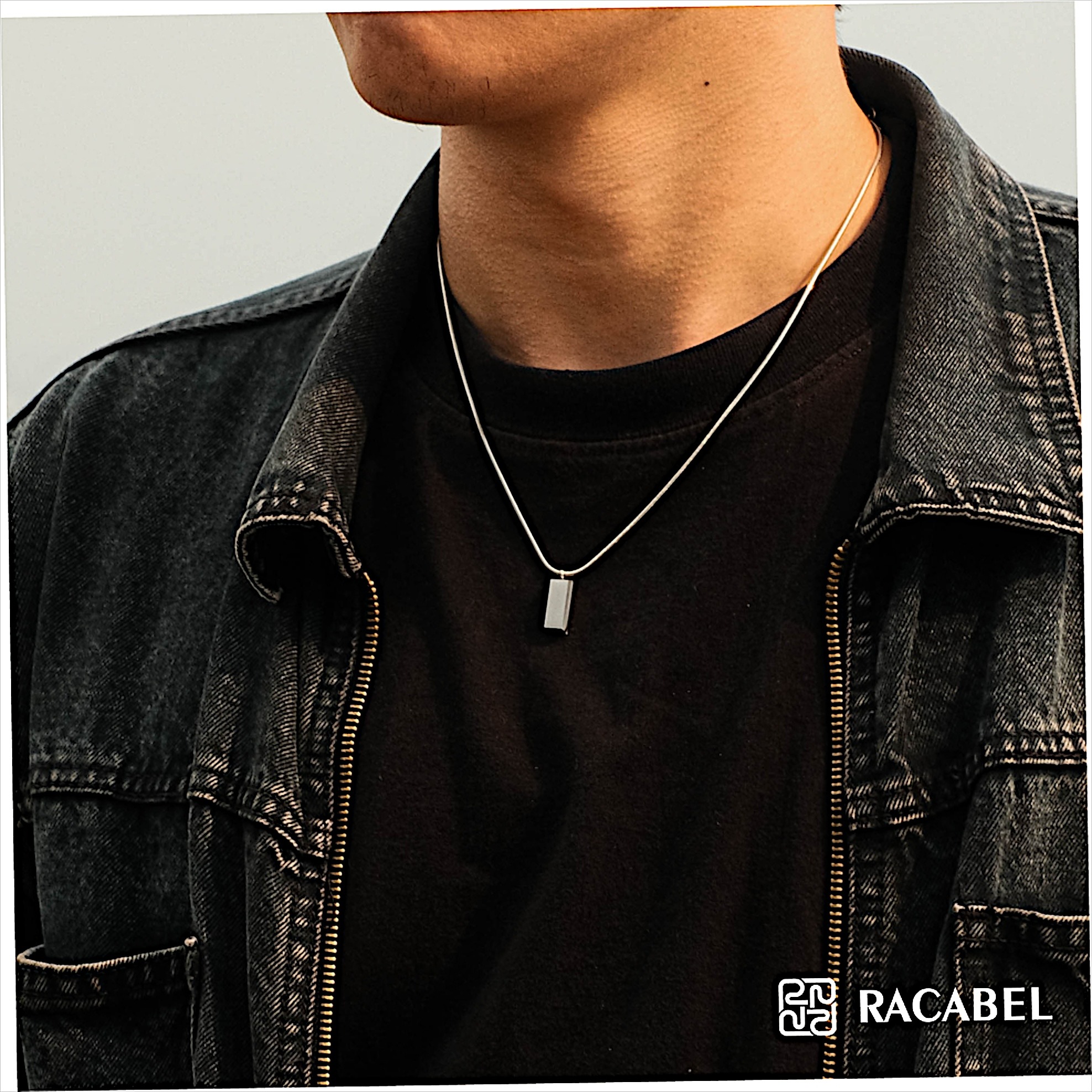 Racabel Kael Necklace - Kalung Silver Stainless steel Anti Karat Pria